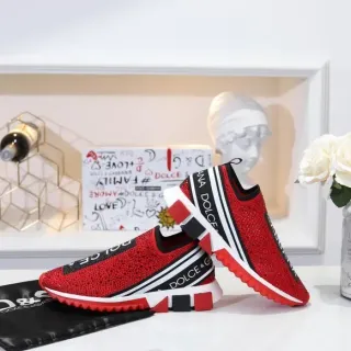 Dolce & Gabbana Speed Trainer Red Knit Laceless Lifestyle Sneakers