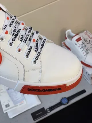 Dolce & Gabbana Tênis Lifestyle com Logo Branco e Vermelho 2