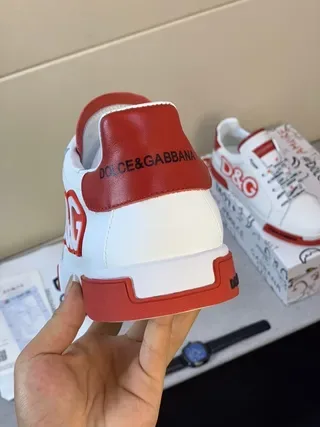 Dolce & Gabbana Tênis Lifestyle com Logo Branco e Vermelho 7