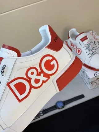 Dolce & Gabbana Tênis Lifestyle com Logo Branco e Vermelho 9
