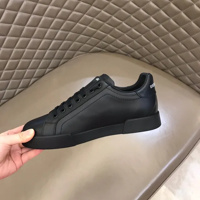 Dolce & Gabbana حذاء أسلوب حياة أسود أبيض منخفض القمة منصة وحدة النعل 3