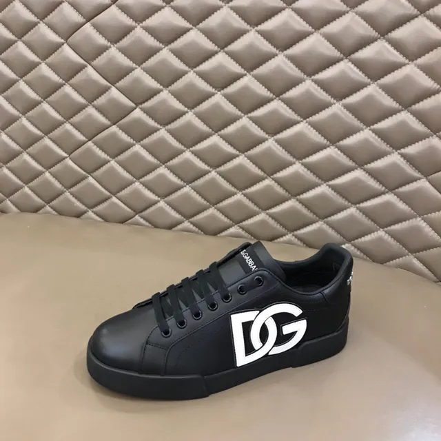 Dolce & Gabbana حذاء أسلوب حياة أسود أبيض منخفض القمة منصة وحدة النعل 6