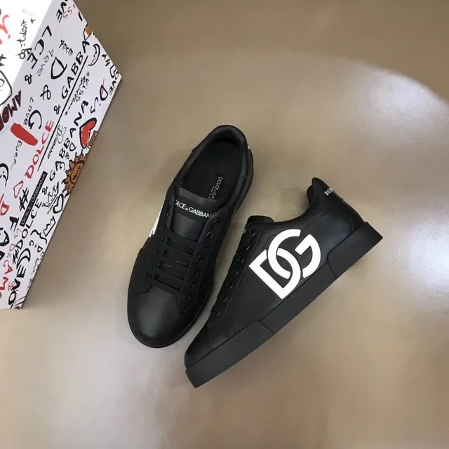 Dolce & Gabbana حذاء أسلوب حياة أسود أبيض منخفض القمة منصة وحدة النعل 8