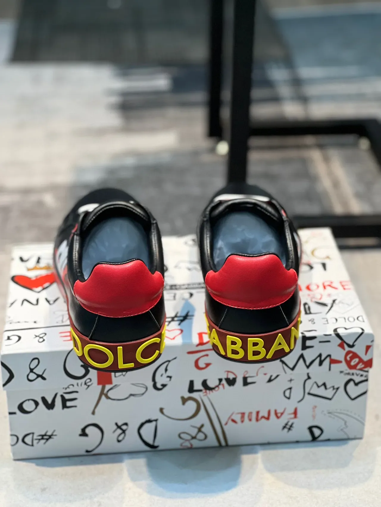 Dolce & Gabbana Graphic Logo Black Red Yellow Lifestyle Sneakers 3