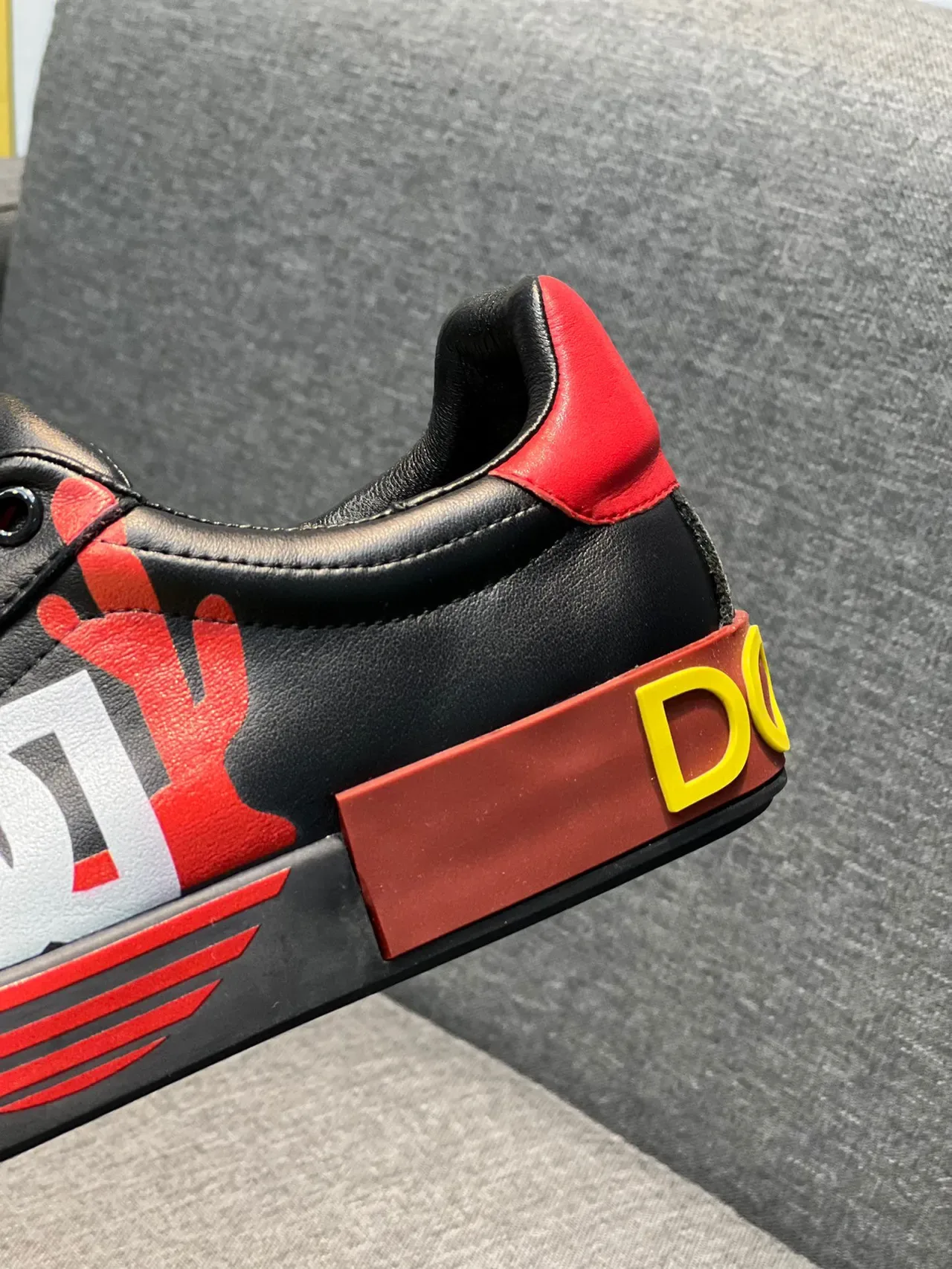 Dolce & Gabbana Graphic Logo Black Red Yellow Lifestyle Sneakers 8