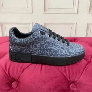 Dolce & Gabbana 灰黑印花上层平台鞋底生活方式运动鞋