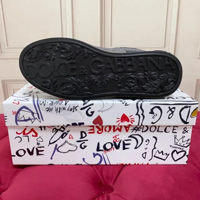 Dolce & Gabbana cinza preto monograma impresso superior sola plataforma sneakers lifestyle 2