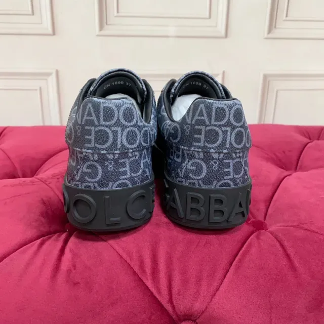 Dolce & Gabbana cinza preto monograma impresso superior sola plataforma sneakers lifestyle 4