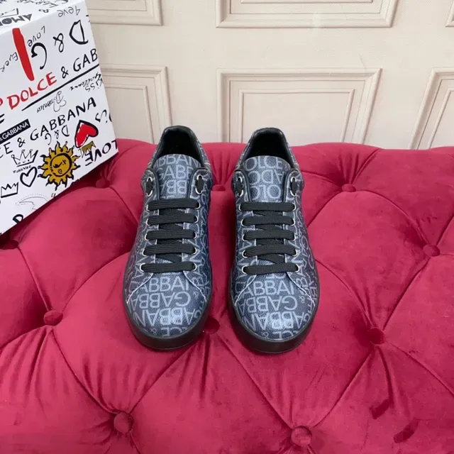 Dolce & Gabbana cinza preto monograma impresso superior sola plataforma sneakers lifestyle 8