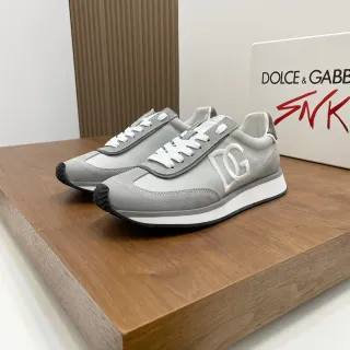 Dolce & Gabbana 灰白色复古跑鞋轮廓 刺绣 Monogram Logo 生活方式运动鞋