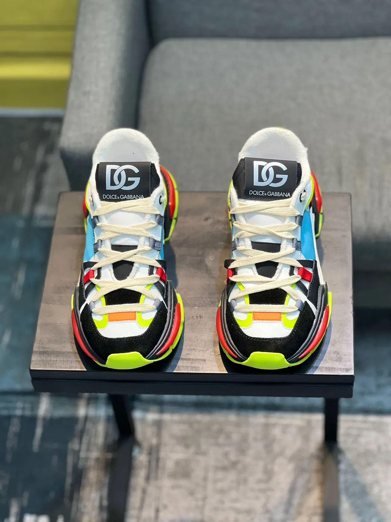 Dolce & Gabbana Multicolor Patchwork Upper Sculpted Sole Chunky Sneakers 6