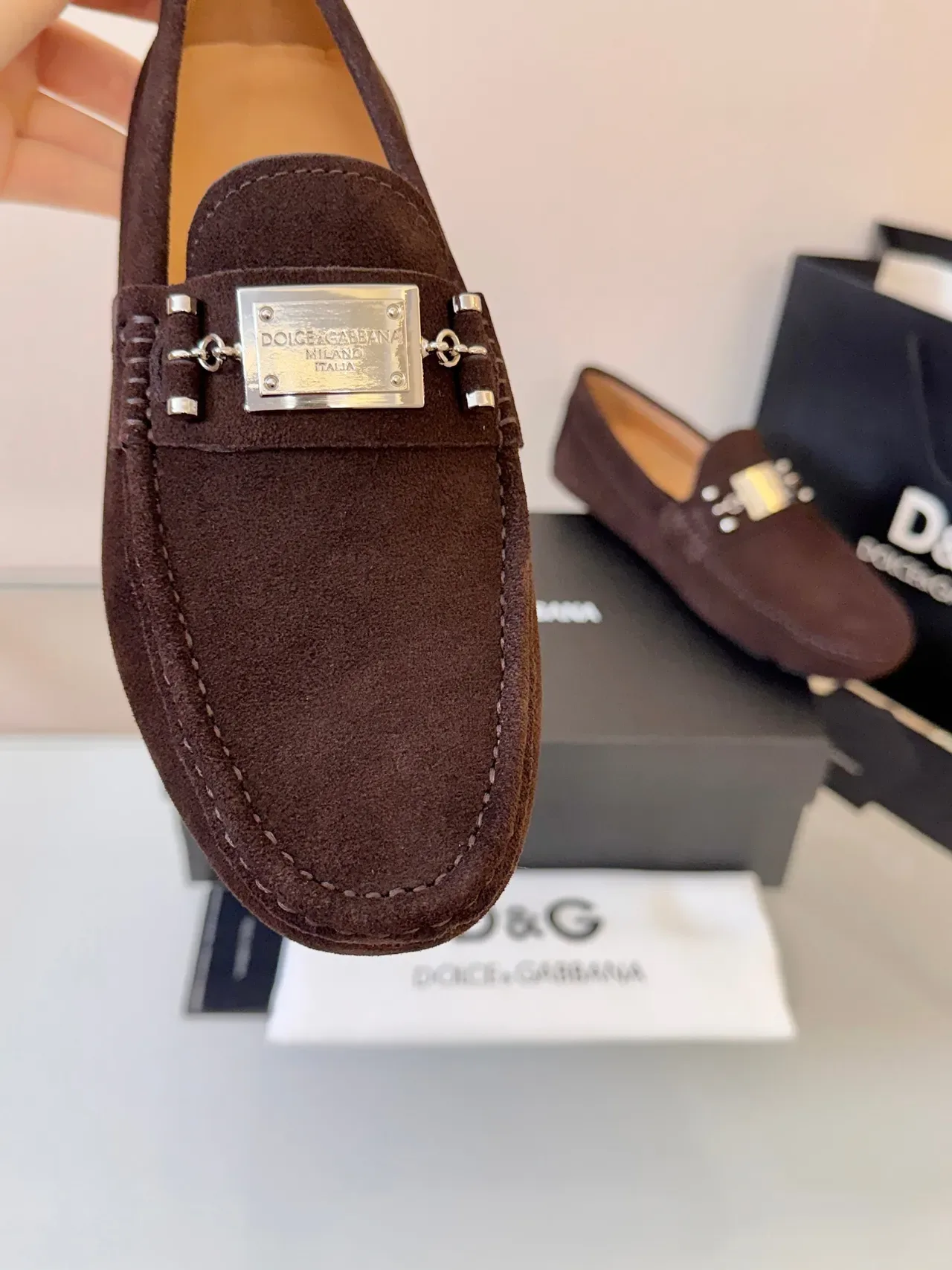 Mocassim Dolce & Gabbana Portofino Marrom Dourado Ante Metal Horsebit Buckle 3