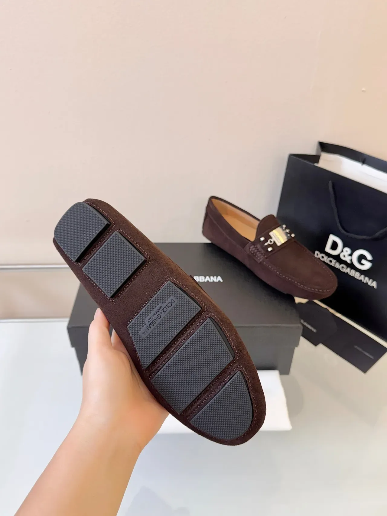 Mocassim Dolce & Gabbana Portofino Marrom Dourado Ante Metal Horsebit Buckle 5