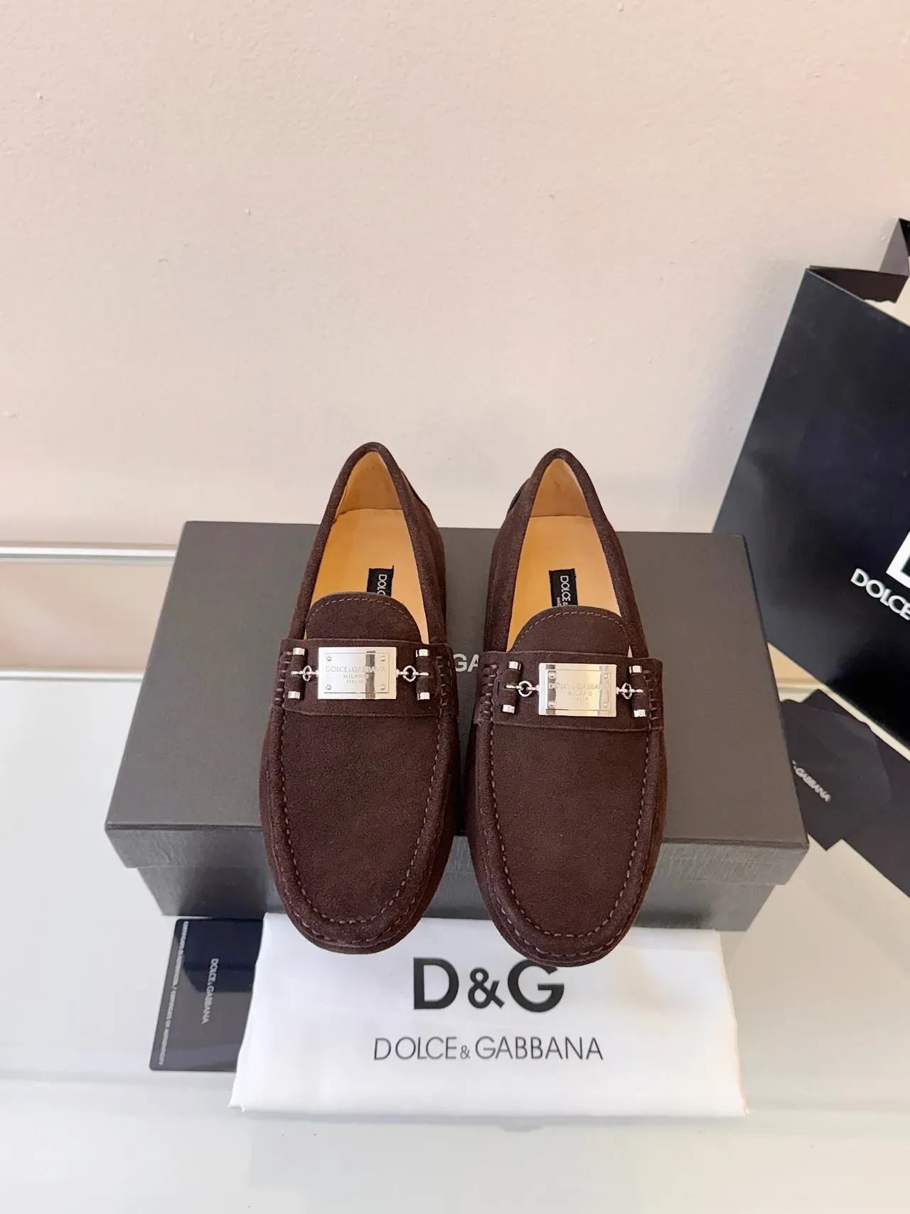 Mocassim Dolce & Gabbana Portofino Marrom Dourado Ante Metal Horsebit Buckle 6