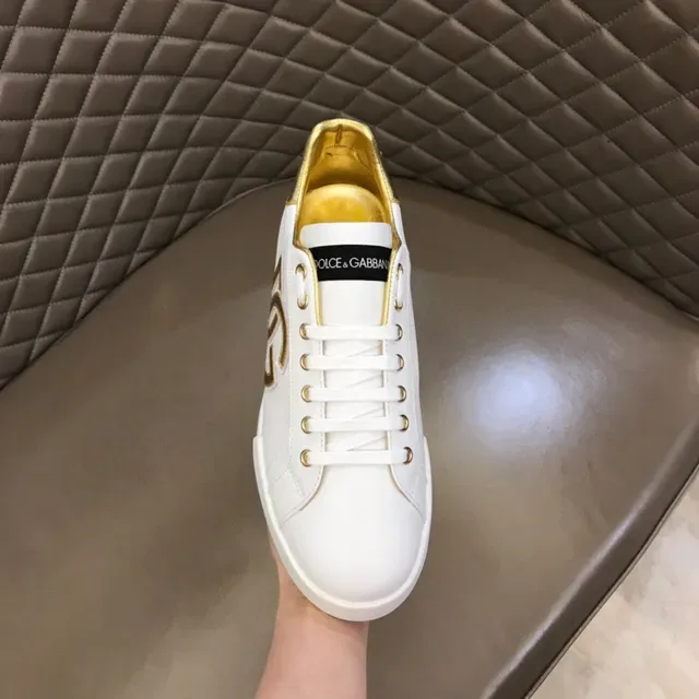 Dolce & Gabbana Portofino Blanc et Or Sneakers Lifestyle 4