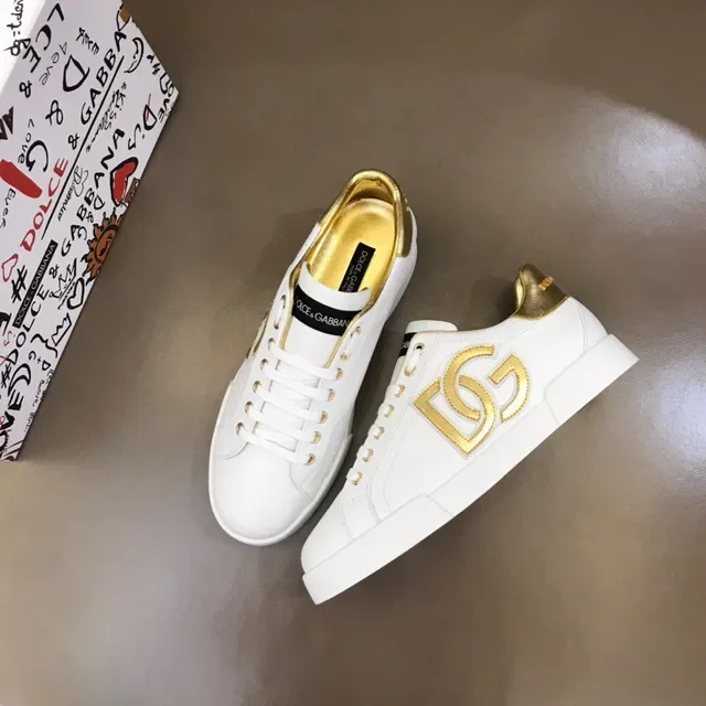 Dolce & Gabbana Portofino Blanc et Or Sneakers Lifestyle 5