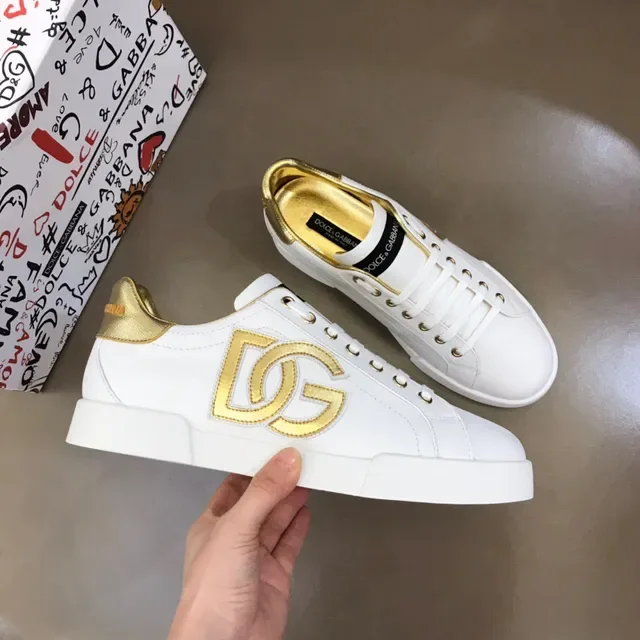 Dolce & Gabbana Portofino Blanc et Or Sneakers Lifestyle 8