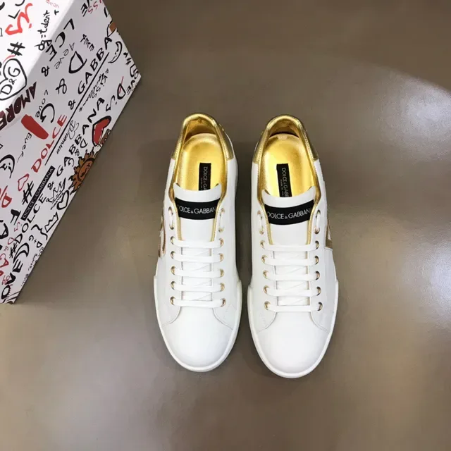 Dolce & Gabbana Portofino Blanc et Or Sneakers Lifestyle 9