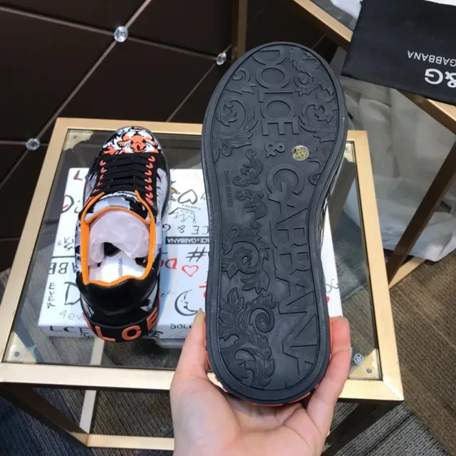 Dolce & Gabbana Tiger Print Black Orange Lifestyle Sneakers 5