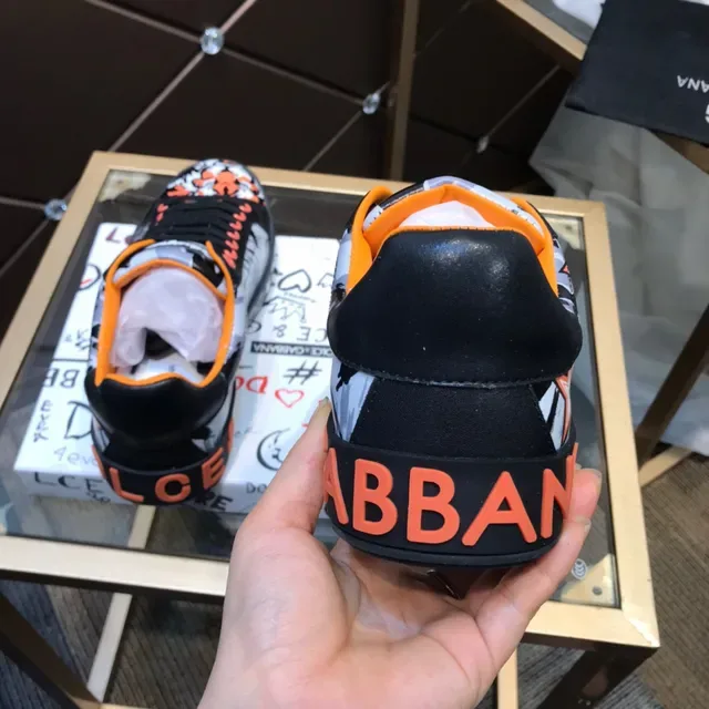 Dolce & Gabbana Tiger Print Black Orange Lifestyle Sneakers 6