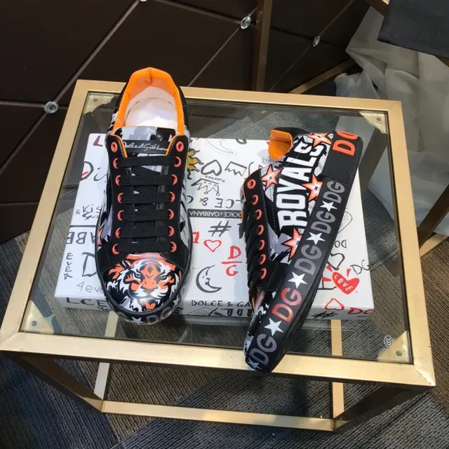 Dolce & Gabbana Tiger Print Black Orange Lifestyle Sneakers 8