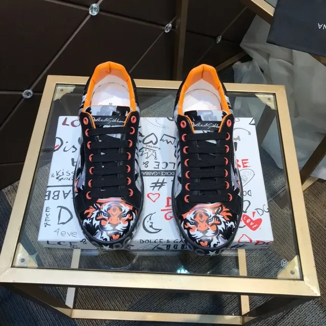 Dolce & Gabbana Tiger Print Black Orange Lifestyle Sneakers 9