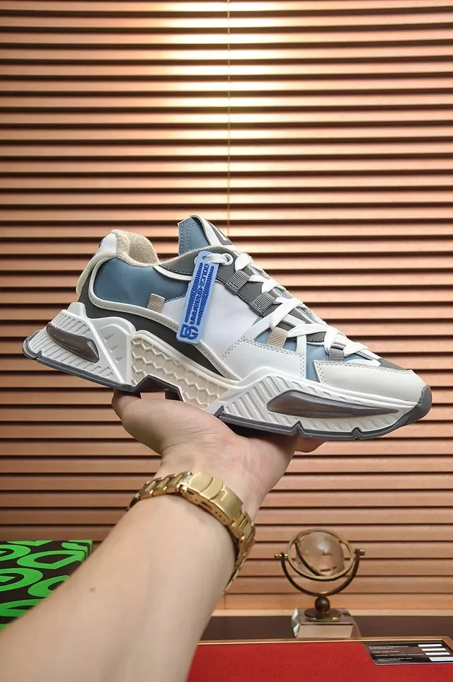 Dolce & Gabbana White Blue Sole Multi-Panel Upper Chunky Sneakers 2