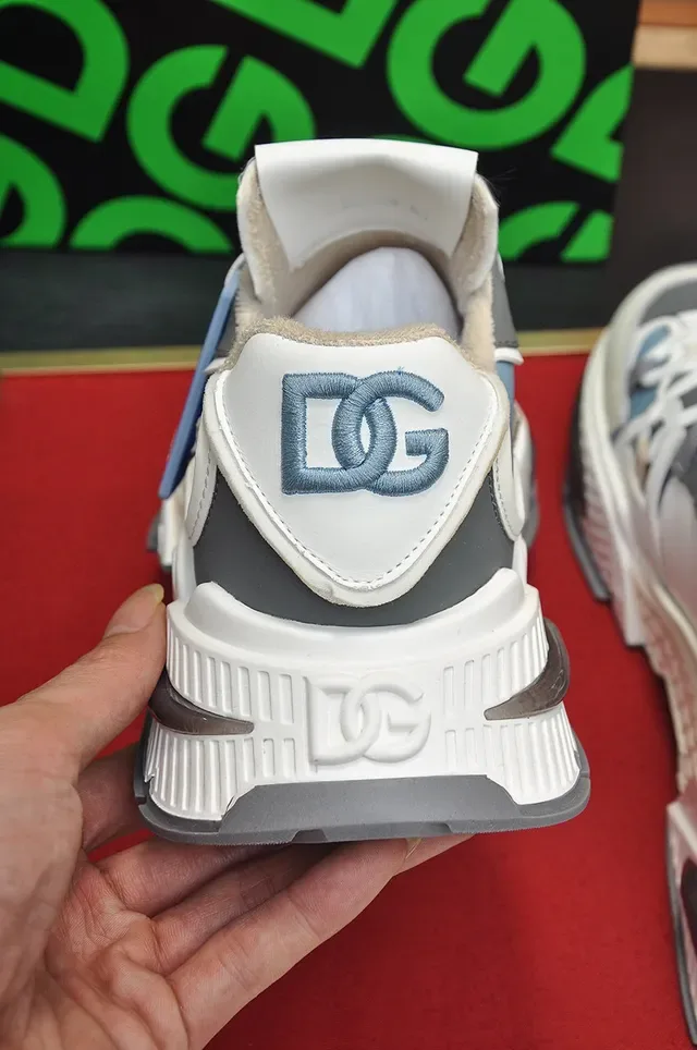 Dolce & Gabbana White Blue Sole Multi-Panel Upper Chunky Sneakers 3
