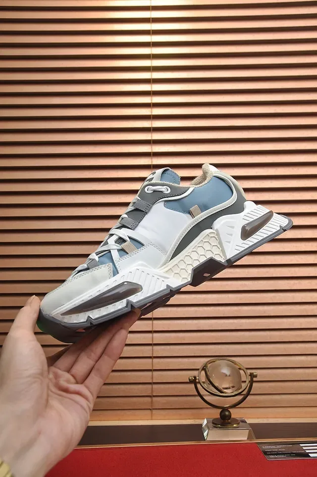 Dolce & Gabbana White Blue Sole Multi-Panel Upper Chunky Sneakers 7