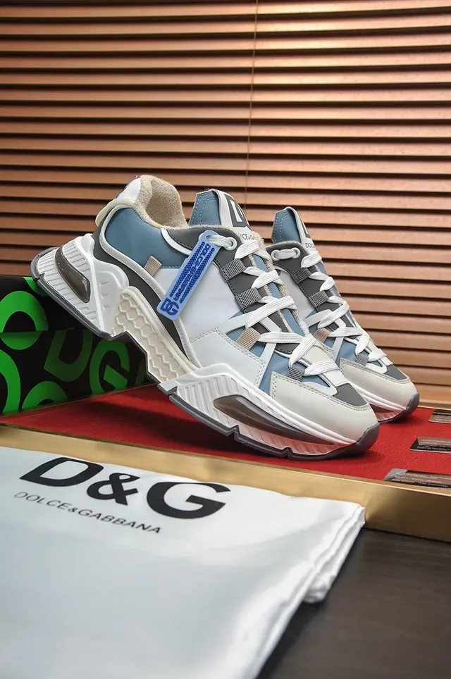 Dolce & Gabbana White Blue Sole Multi-Panel Upper Chunky Sneakers 8