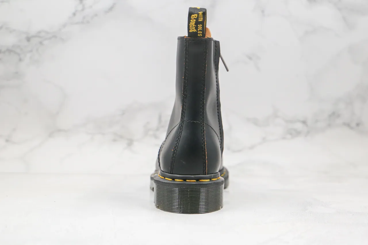 Dr. Martens 1460 Black Smooth Leather 8-Eyelet Side-Zip Martin Boots 4