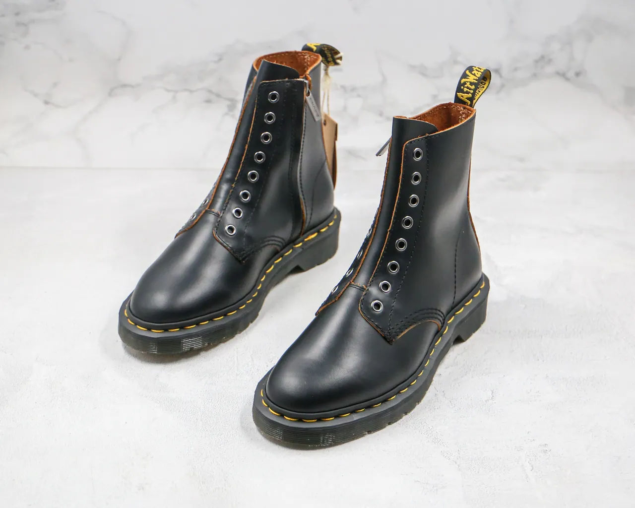 Dr. Martens 1460 Black Smooth Leather 8-Eyelet Side-Zip Martin Boots 5