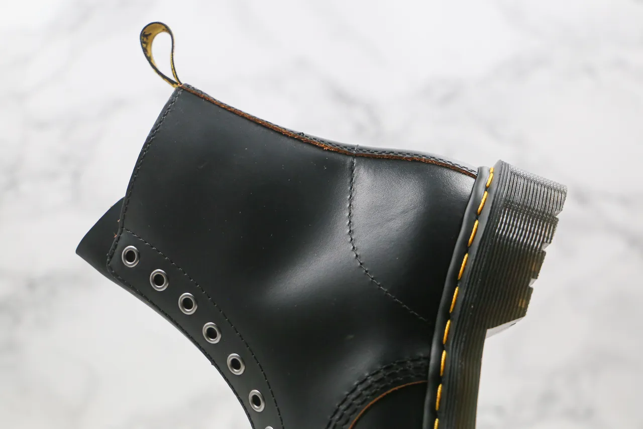 Dr. Martens 1460 Black Smooth Leather 8-Eyelet Side-Zip Martin Boots 7