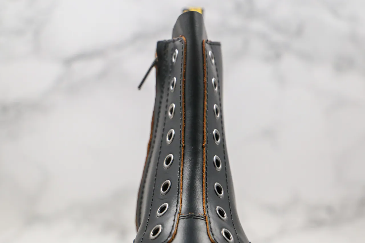 Dr. Martens 1460 Black Smooth Leather 8-Eyelet Side-Zip Martin Boots 9