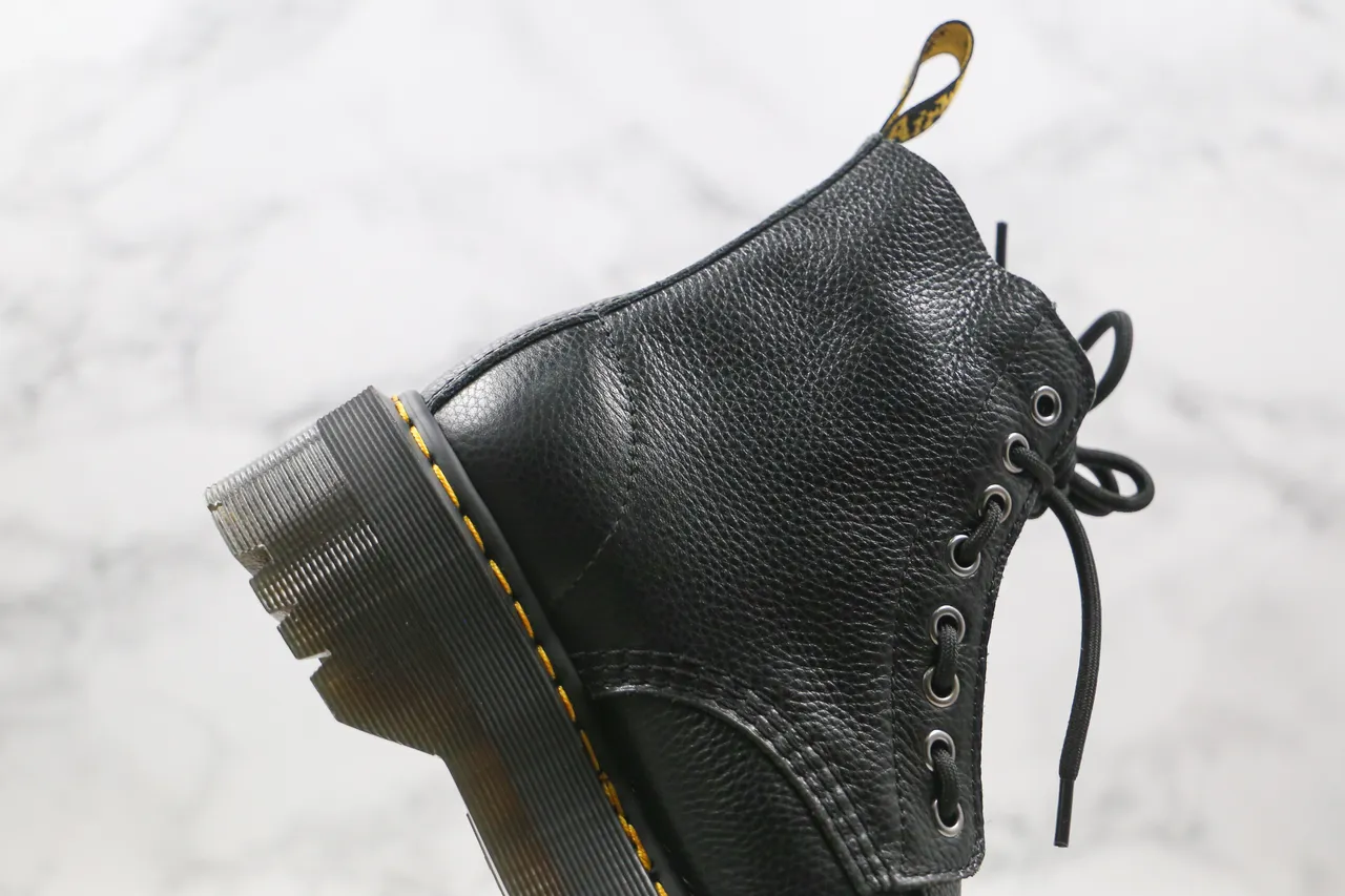 Dr. Martens Jadon Platform Black Pebbled Leather Cap Toe Martin Boot 9