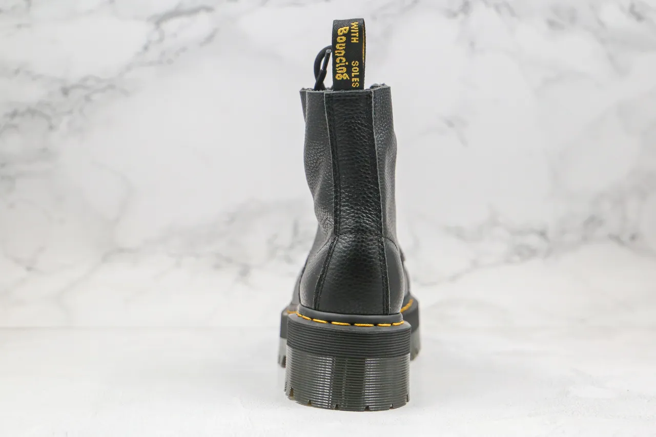 Dr. Martens Jadon Platform Black Pebbled Leather Cap Toe Martin Boot 11