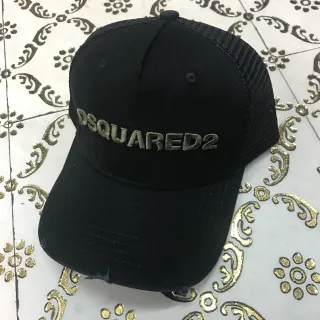 Dsquared2 Black Gray Trucker-Style Embroidered Logo Baseball Cap