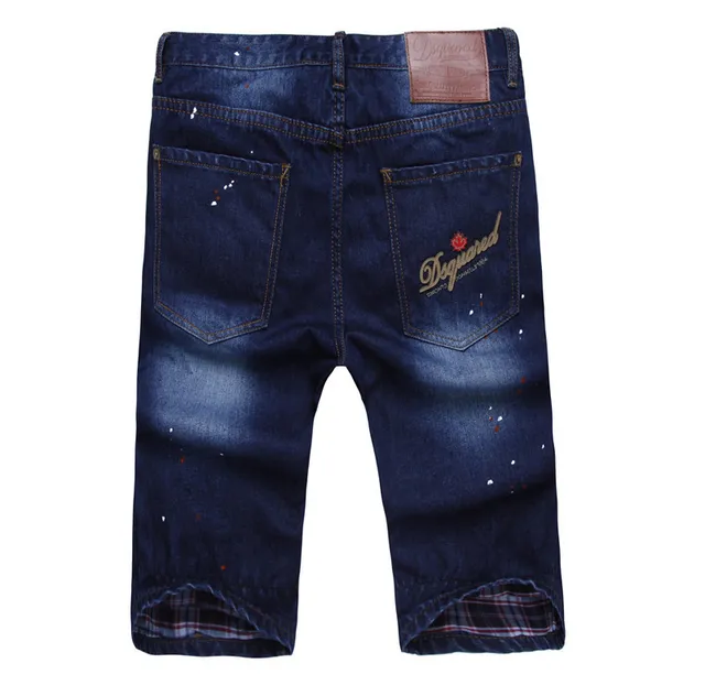 Dsquared2 Blue Multicolor Distressed Denim Rolled Cuffs Shorts 12