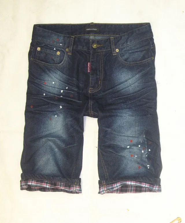 Dsquared2 Blue Multicolor Distressed Denim Rolled Cuffs Shorts 14