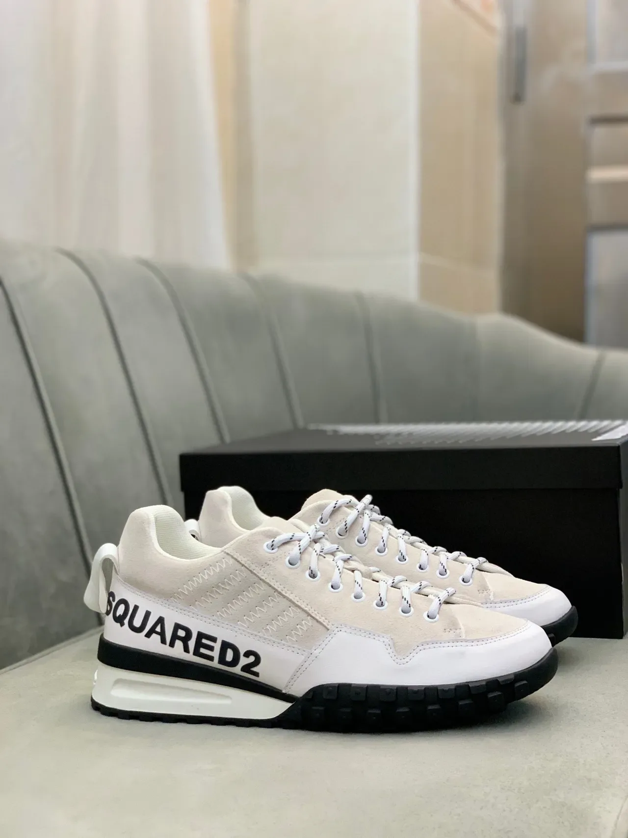 Dsquared2 ICON Off-White and Black Lifestyle Sneakers 7
