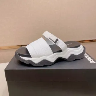 Dsquared2 ICON White and Black Chunky Wave Sole Casual Sandals