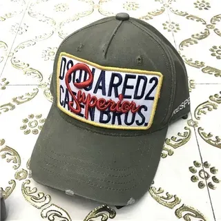 Dsquared2 Superior Calen Brus Olive Green Baseball Cap