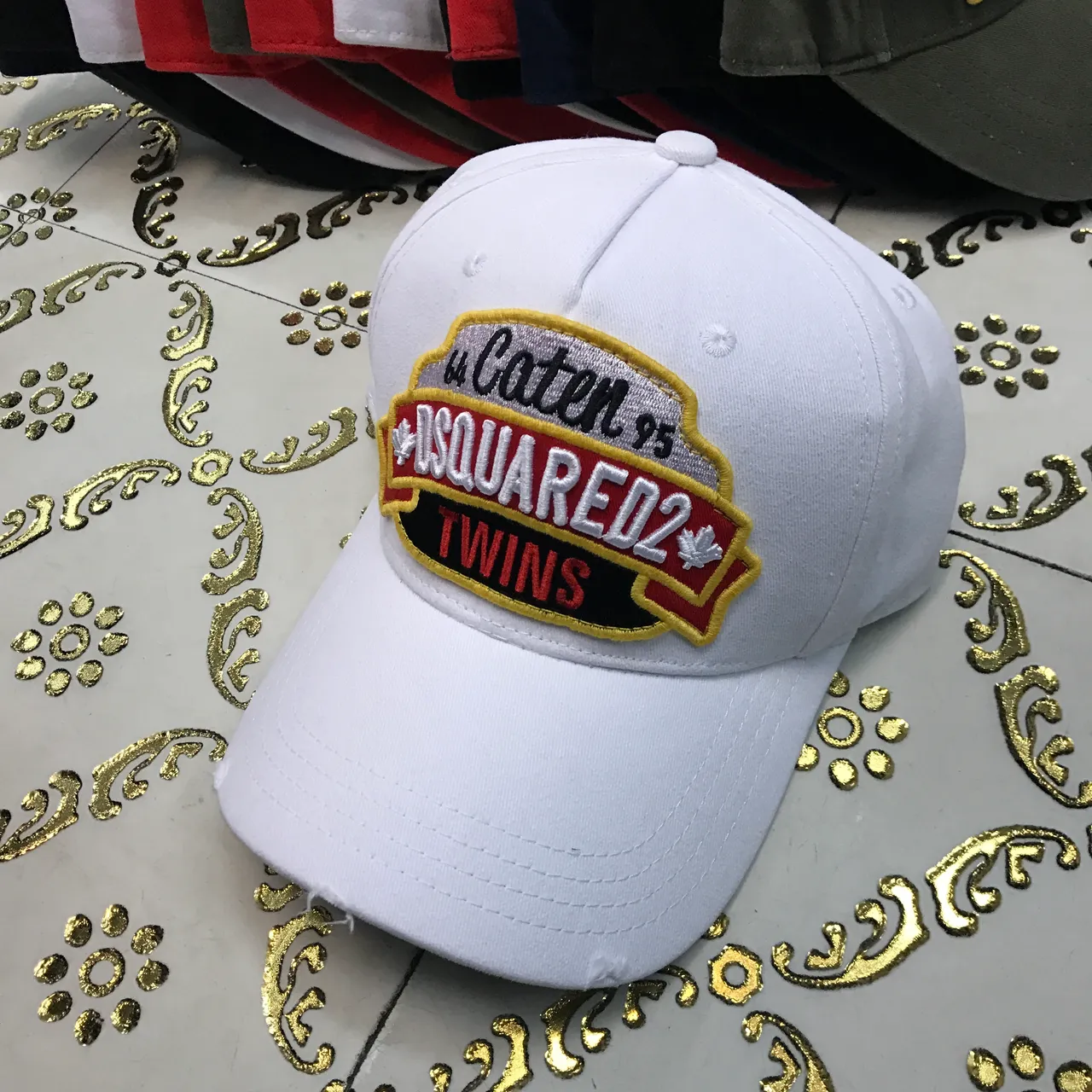 Dsquared2 Twins Embroidered Patch Red Baseball Cap 4
