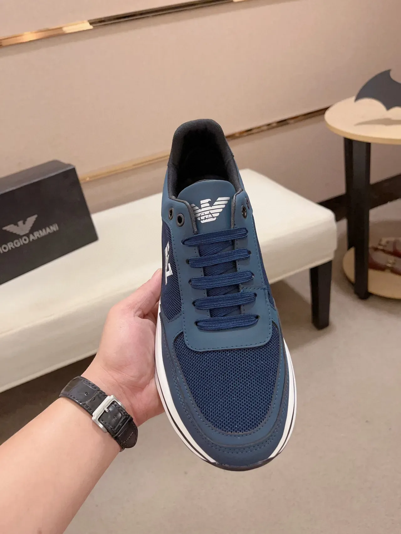 EA7 Navy Mesh-Synthetic tênis lifestyle 3