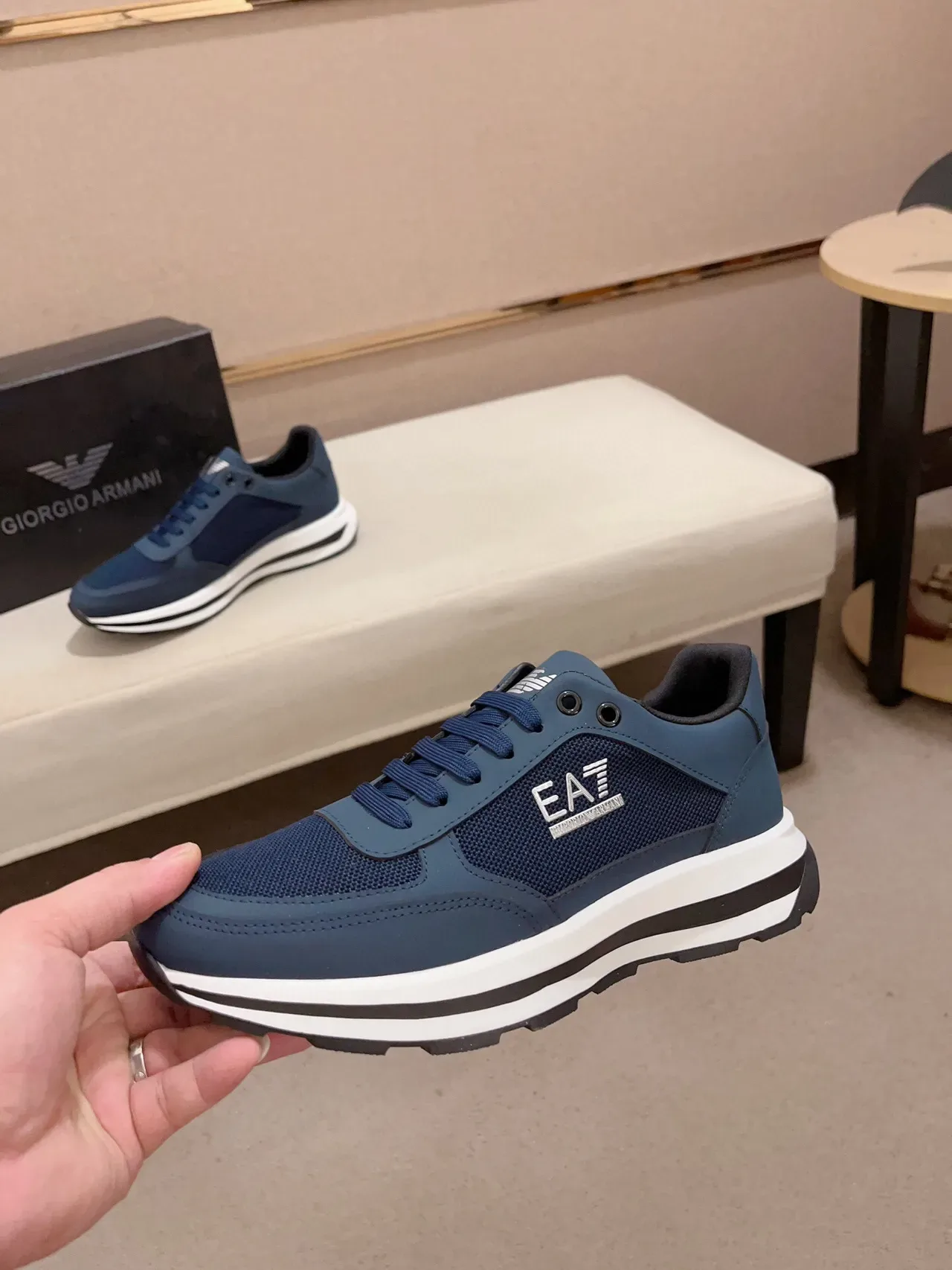 EA7 Navy Mesh-Synthetic tênis lifestyle 4