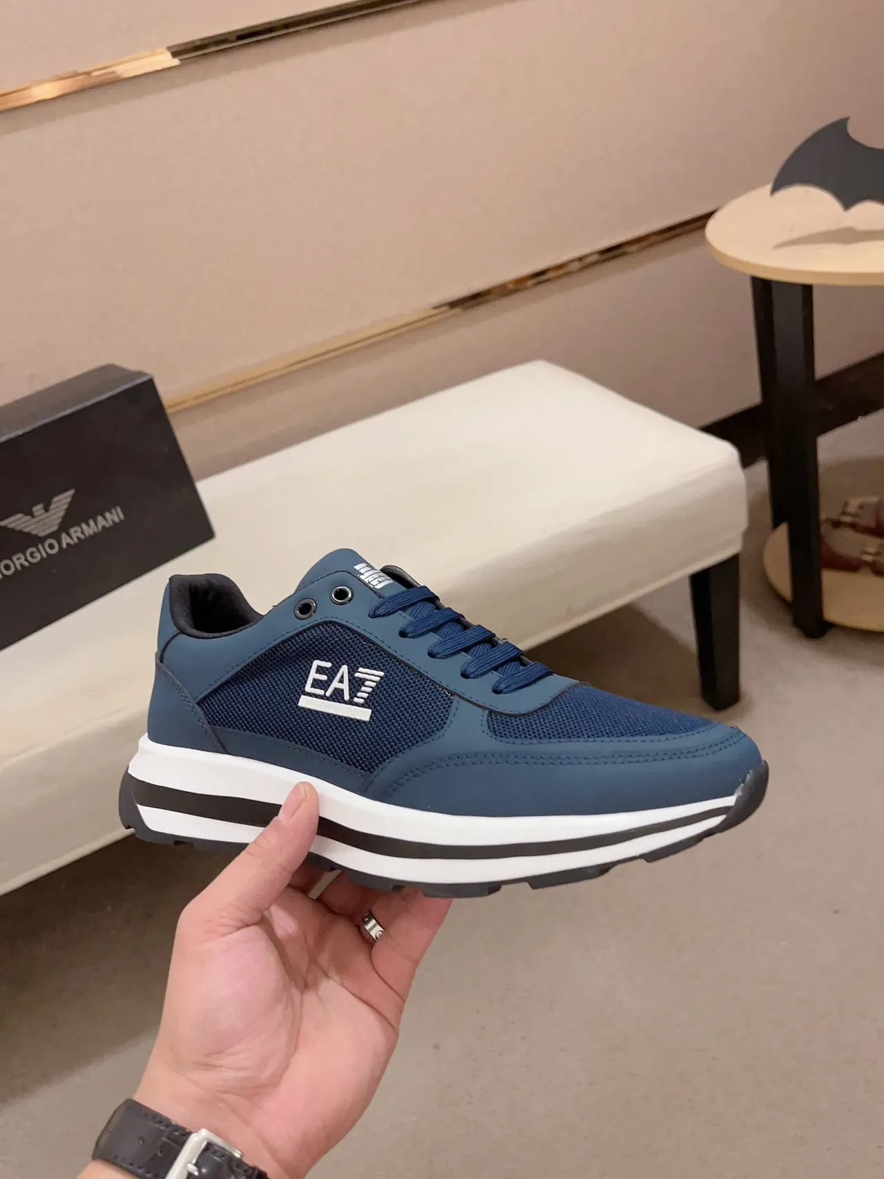 EA7 Navy Mesh-Synthetic tênis lifestyle 5