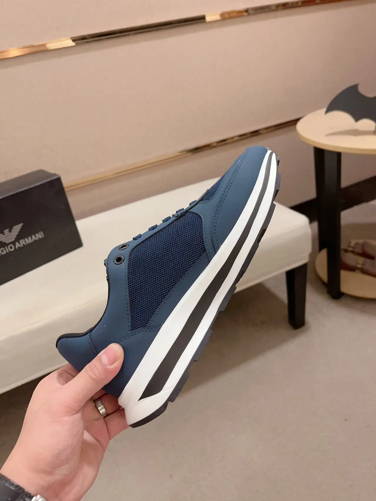 EA7 Navy Mesh-Synthetic tênis lifestyle 6