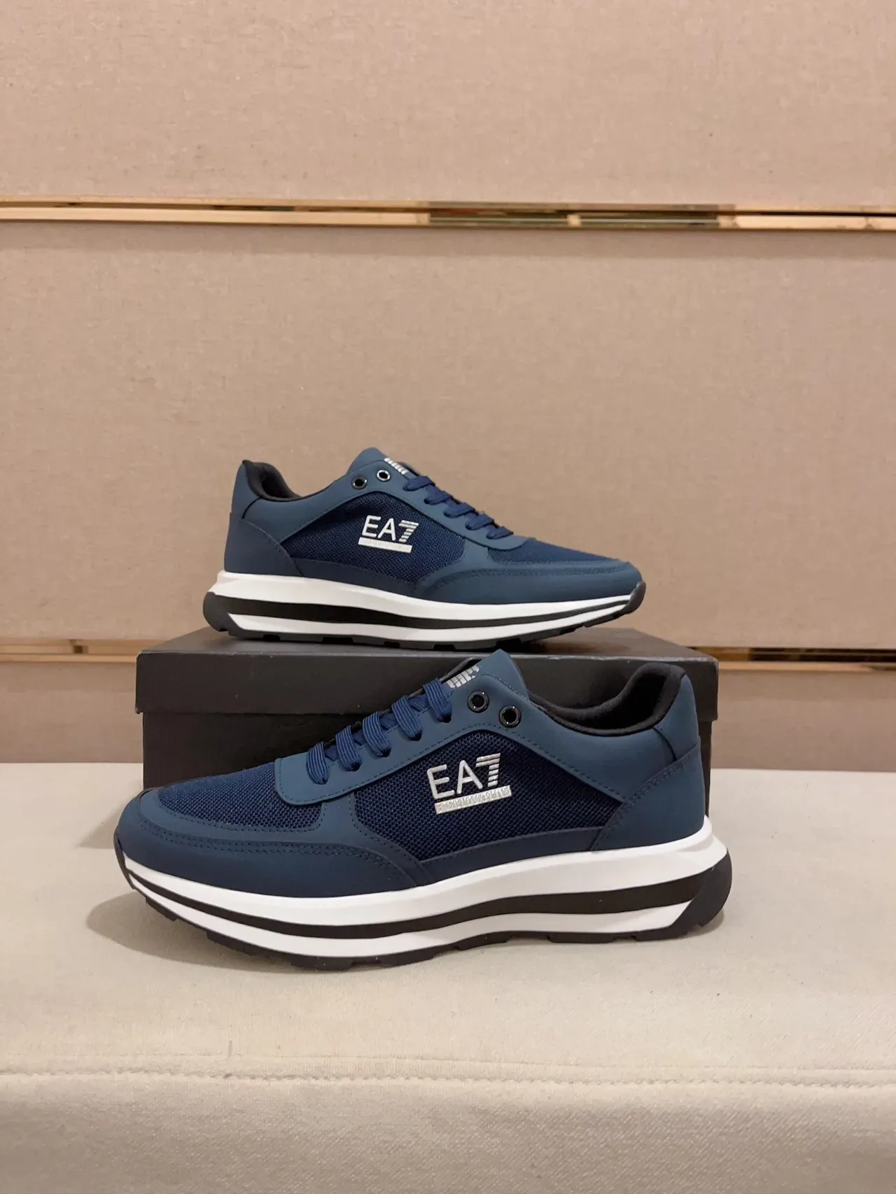 EA7 Navy Mesh-Synthetic tênis lifestyle 8