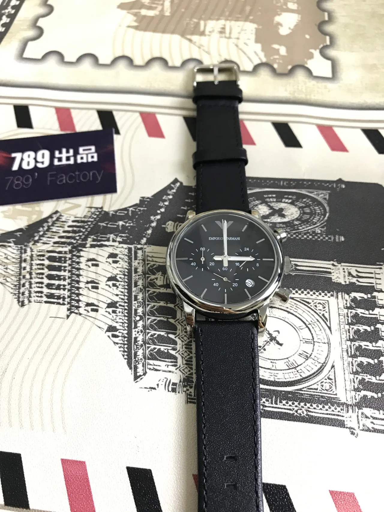 Montre Emporio Armani Classique Chronographe Cadran Noir Quartz 7
