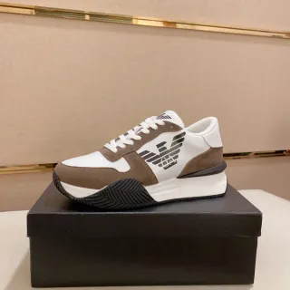 Emporio Armani Eagle Logo বাদামী এবং সাদা লাইফস্টাইল স্নিকার